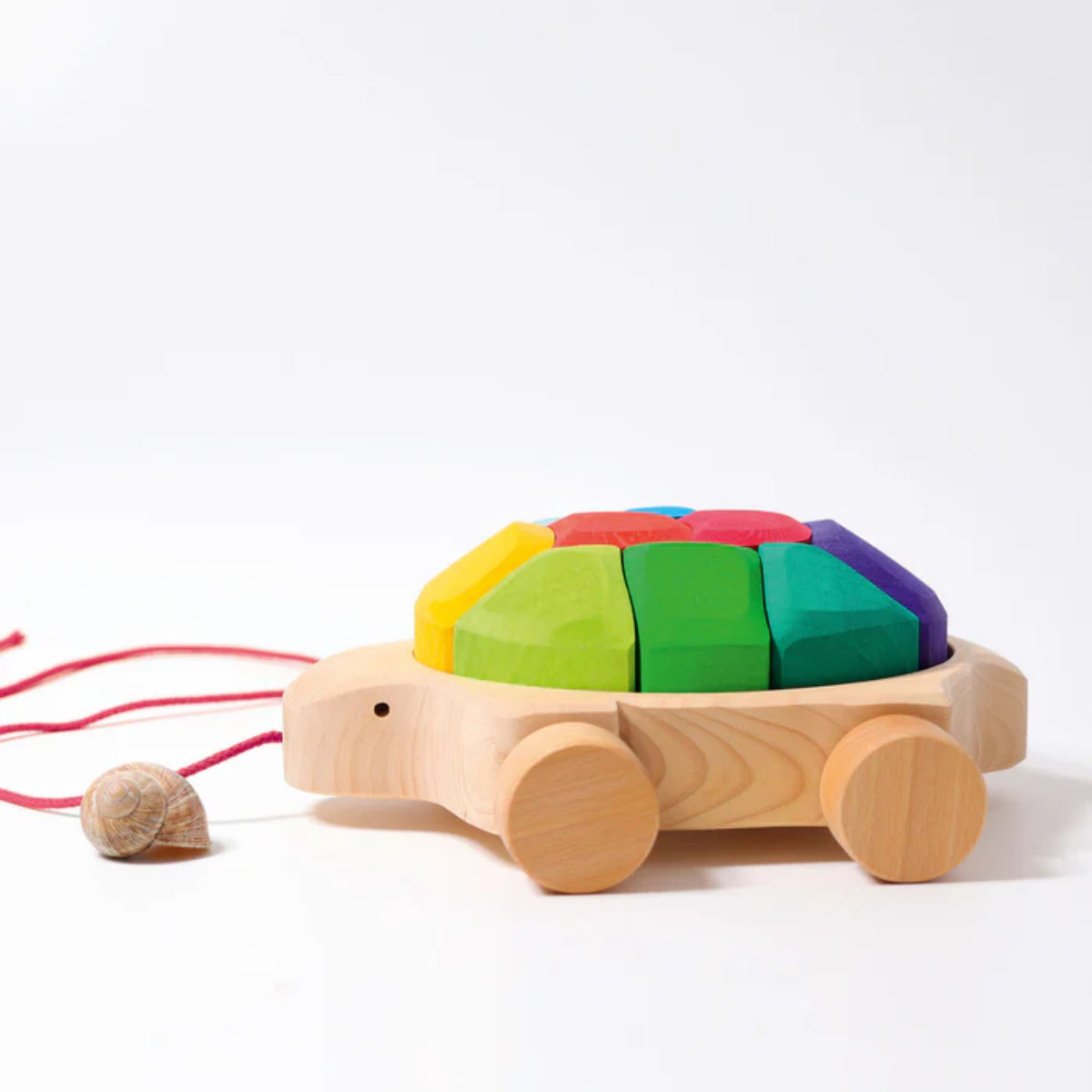 Grimm's Nachziehtier aus Holz, Regenbogen-Schildkröte