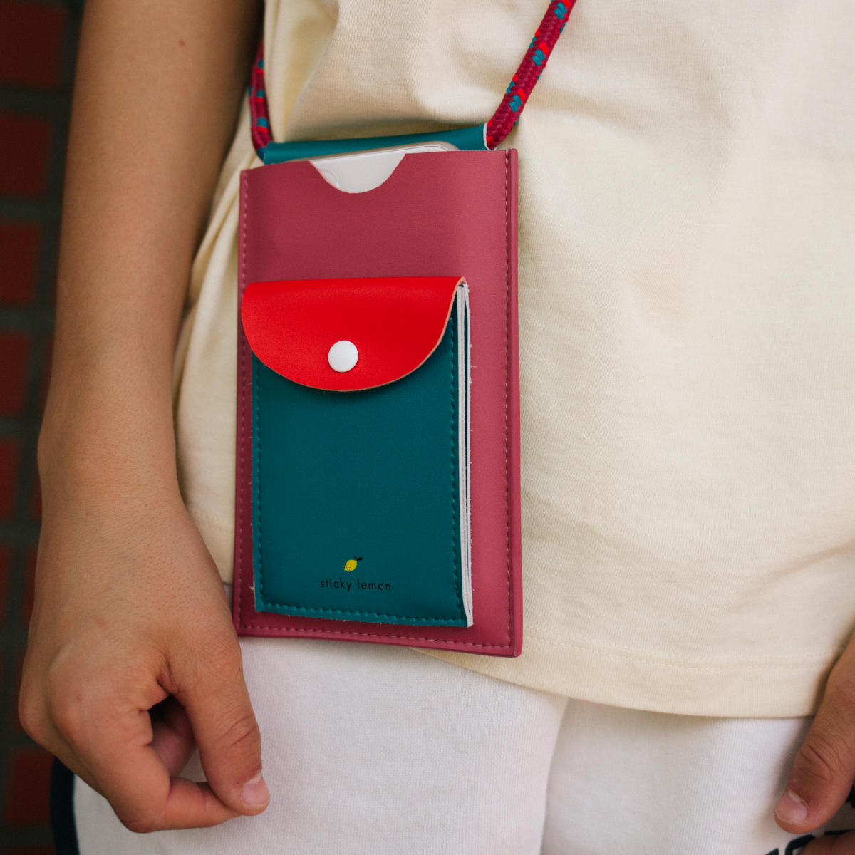 Sticky lemon phone pouch