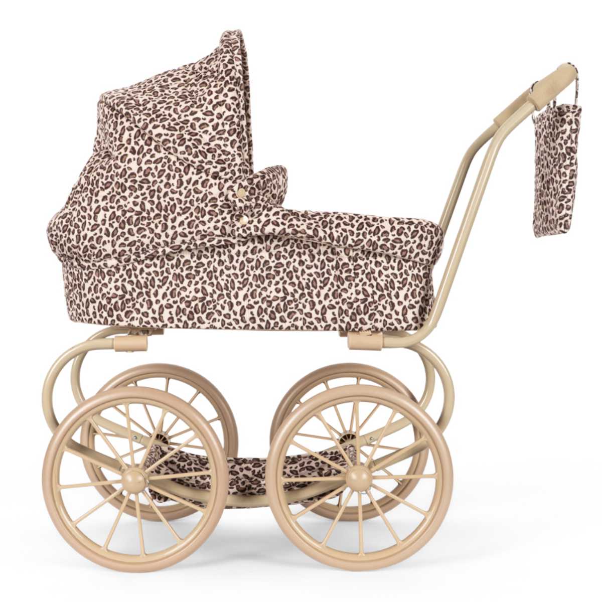 Konges Sløjd Leo Minnie Puppenwagen in Beige - Seitenansicht