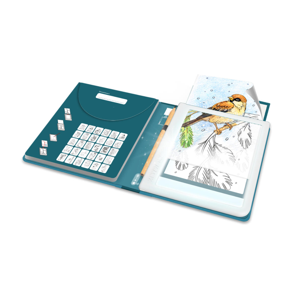 Magic Drawing Pad in Türkis - schräge Ansicht