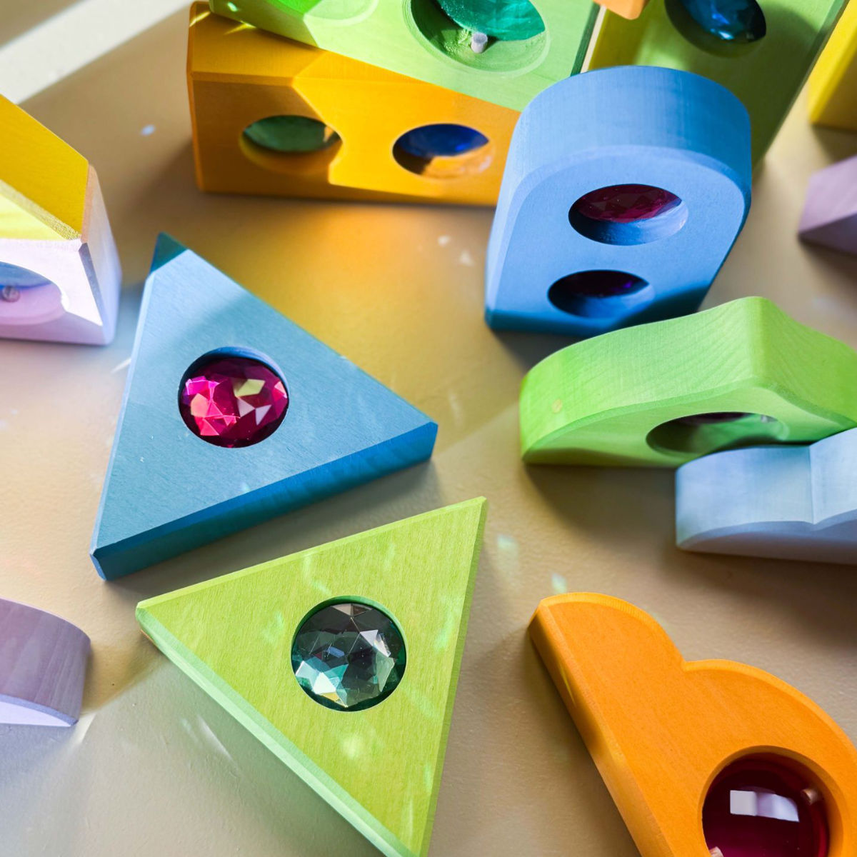 Bauspiel Fonkeldaken 12-delig Pastel in Pastellfarben - Draufsicht
