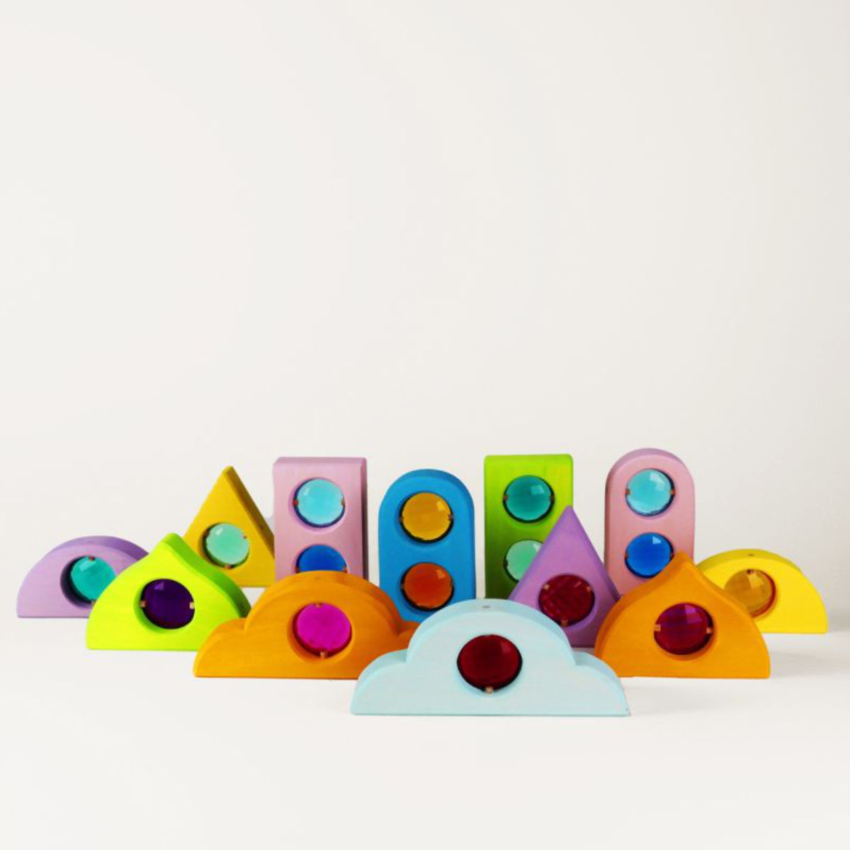 Bauspiel Sprookjesramen Pastel 12-delig - Vorderansicht
