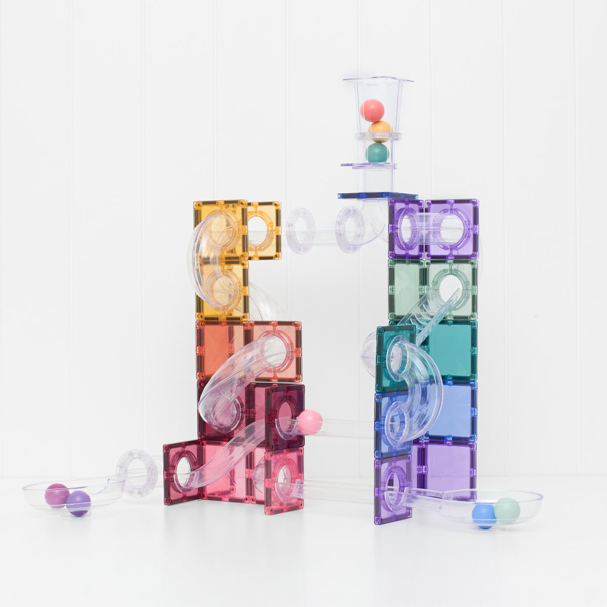 Connetix Magnetbausteine Pastel Mega Ball Run Bundle – 316 Teile