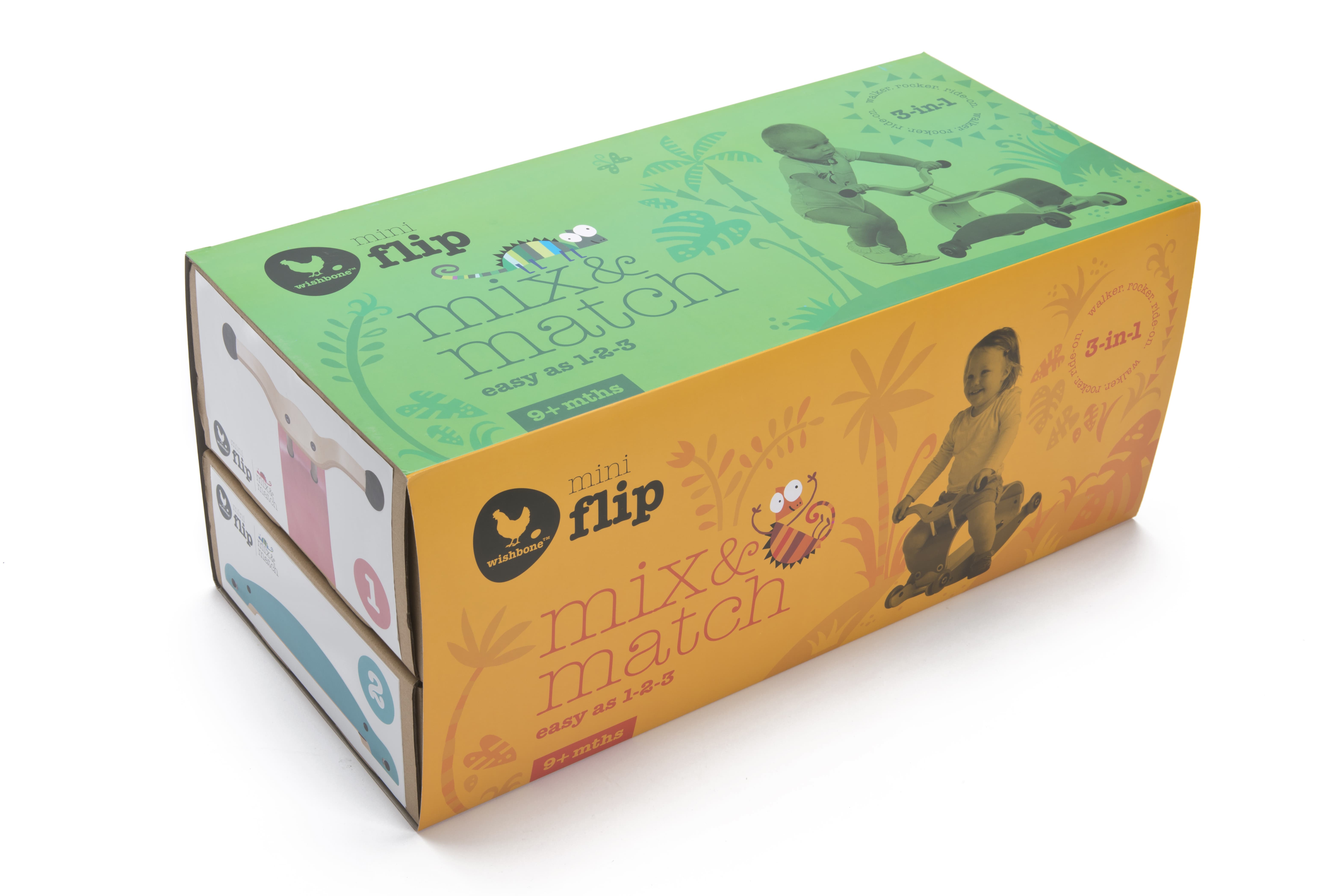 Wishbone Mini-Flip Top Verpackung in Bunt - schräge Ansicht