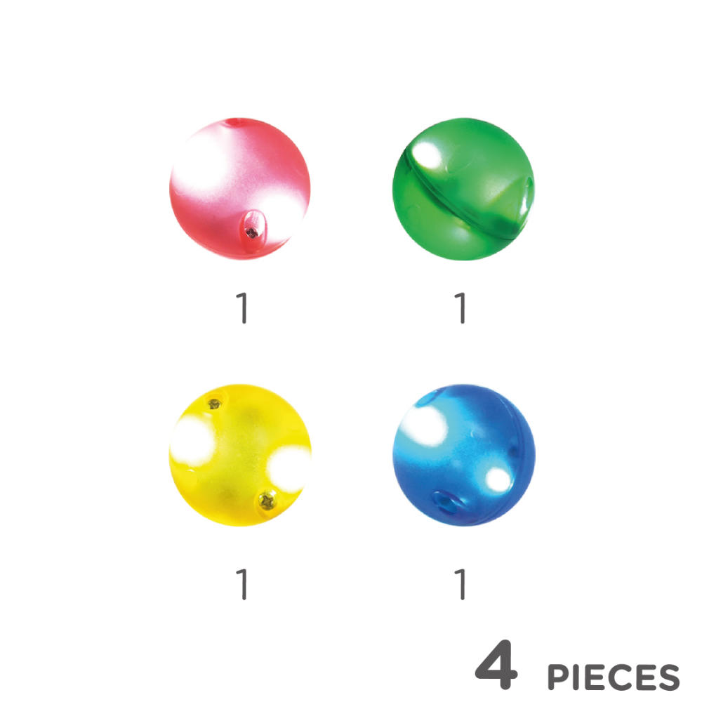 Cleverclixx Light Effect Ball Set – 4 Magnetic Balls for Marble Runs