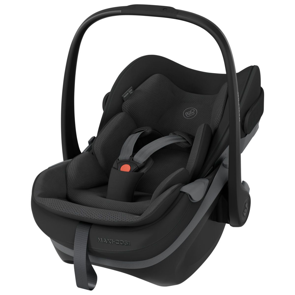 Maxi-Cosi Pebble Slide Pro Babyschale in Schwarz - schräge Ansicht