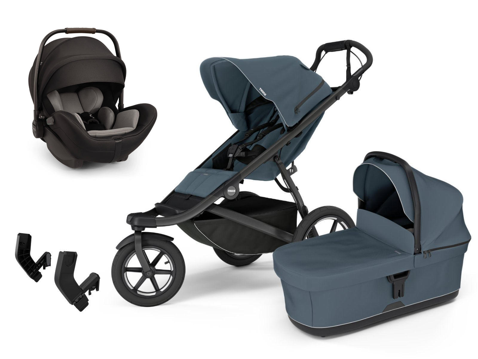Thule Urban Glide 2 Kinderwagen in Blau - schräge Ansicht