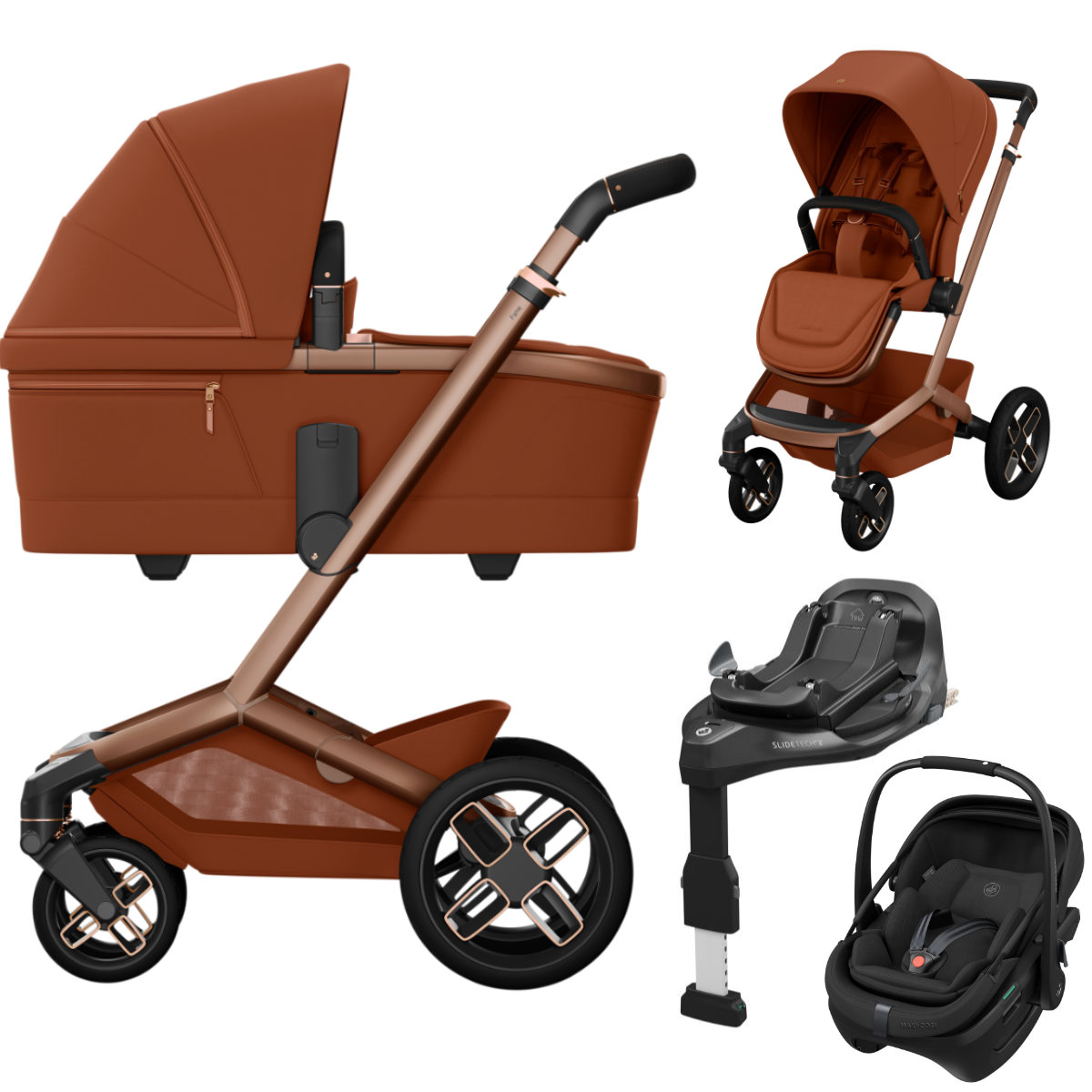 Maxi-Cosi Fame 3-in-1 Set + Coral Slide Pro & Isofix Basisstation