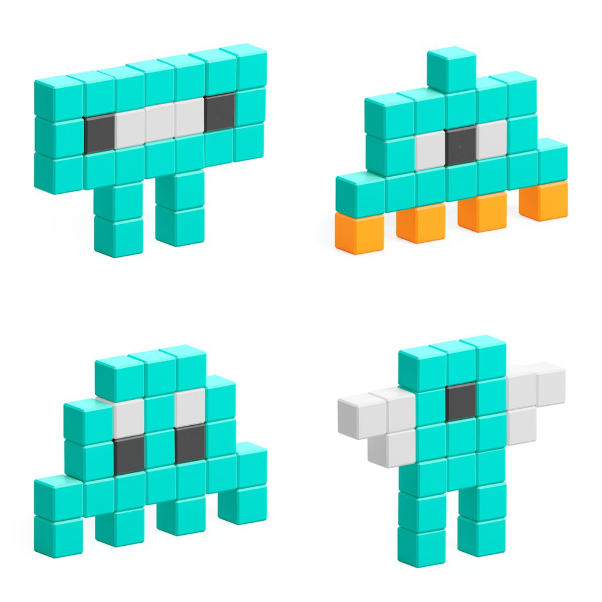 PIXIO Magnetische Bausteinwürfel Mini Monsters 100 Stk