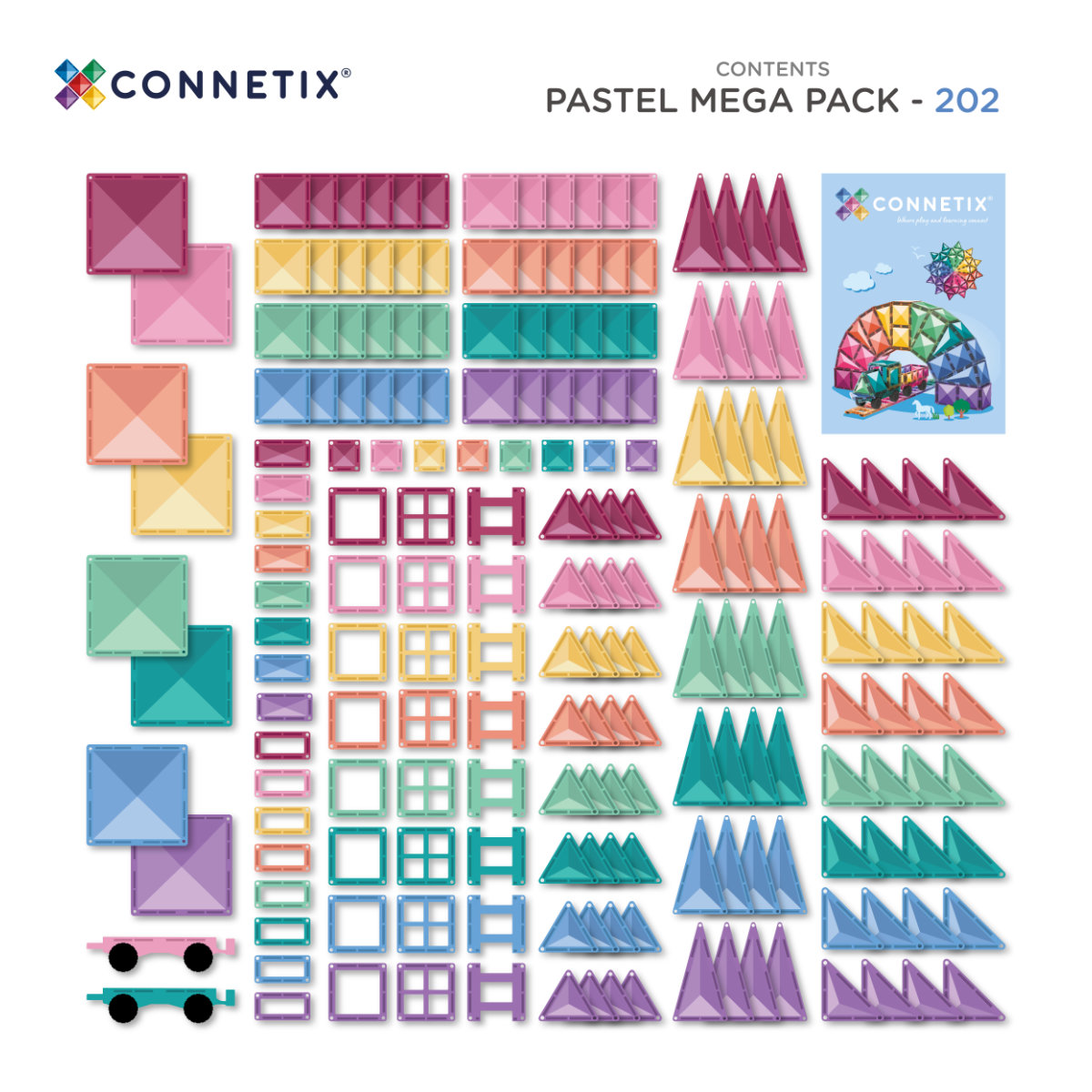 Connetix Magnetbausteine Pastel Mega Pack – 202 Teile