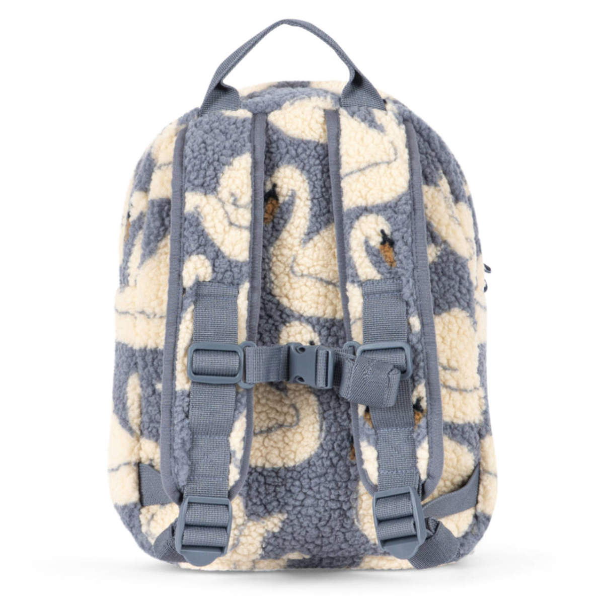 Konges Sløjd Jody Teddy Rucksack in Grau und Creme - Rückansicht