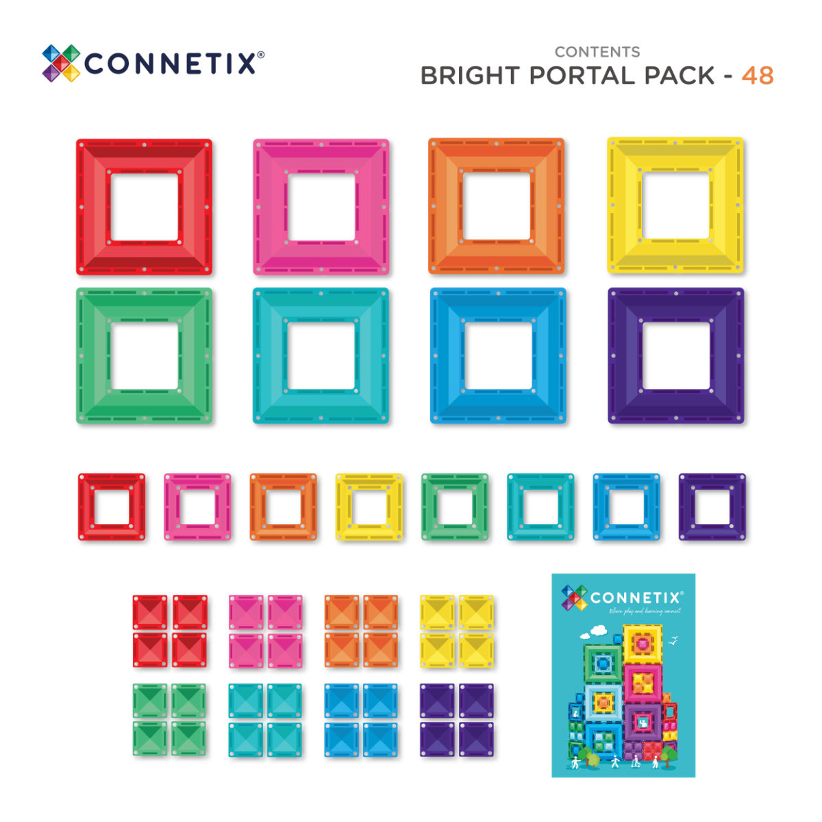 Connetix Magnetbausteine Bright Portal Pack – 48 Teile