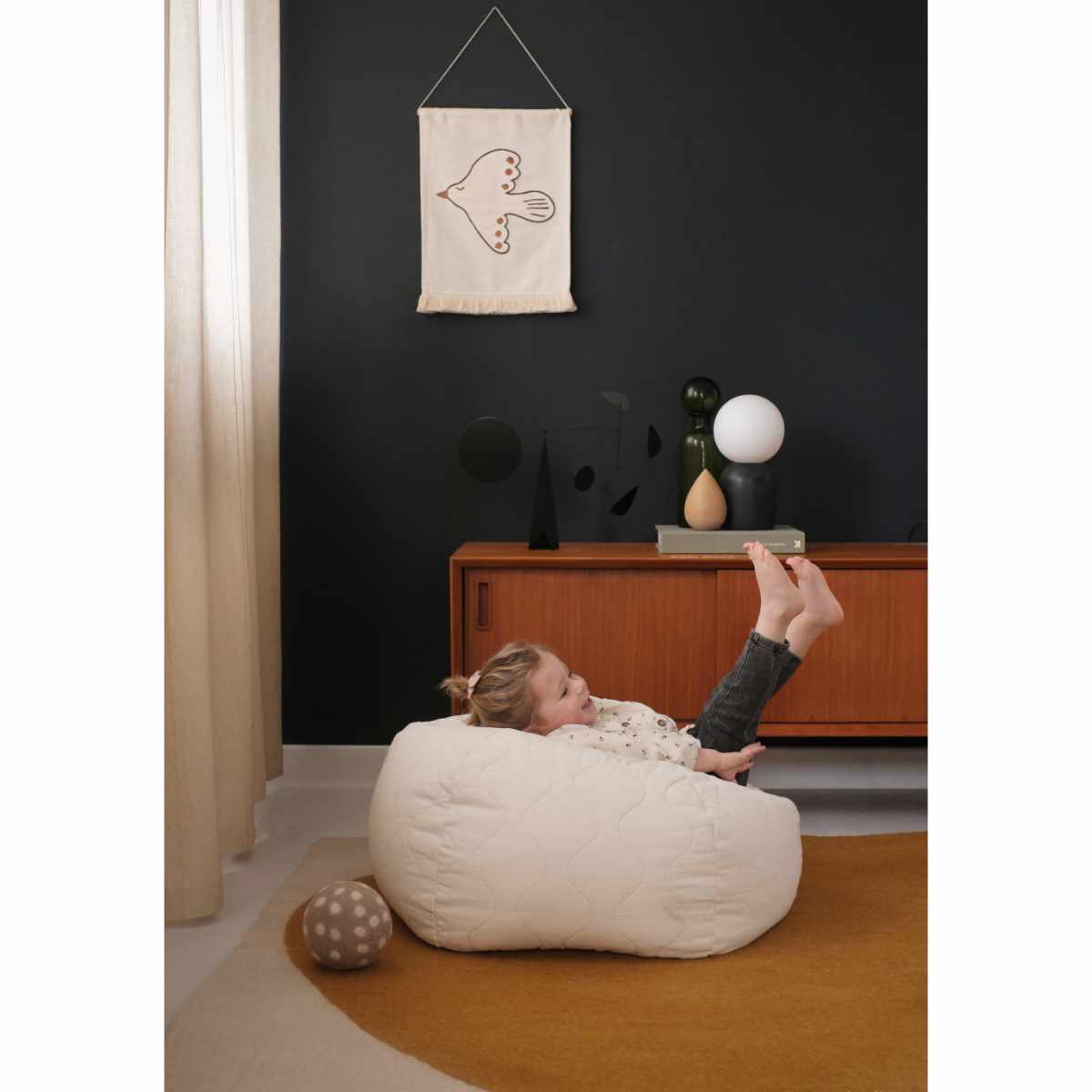 Nobodinoz LANDSCAPE gesteppter runder Sitzsack 65x40 cm