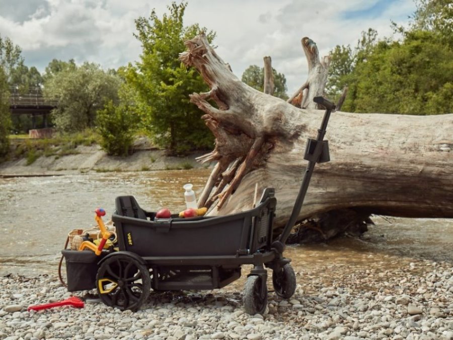 VEER Cruiser All Terrain Duo Bollerwagen in Grau - Seitenansicht