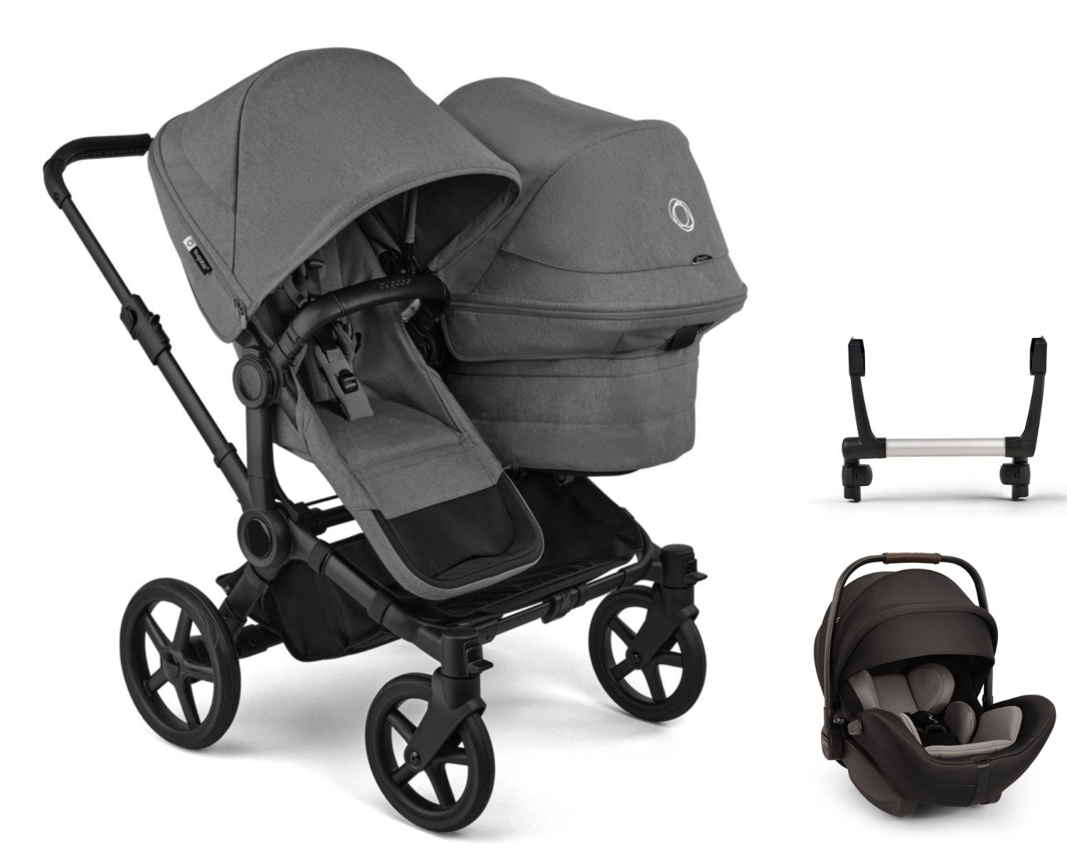 Bugaboo Donkey 6 Kinderwagen in Grau - schräge Ansicht