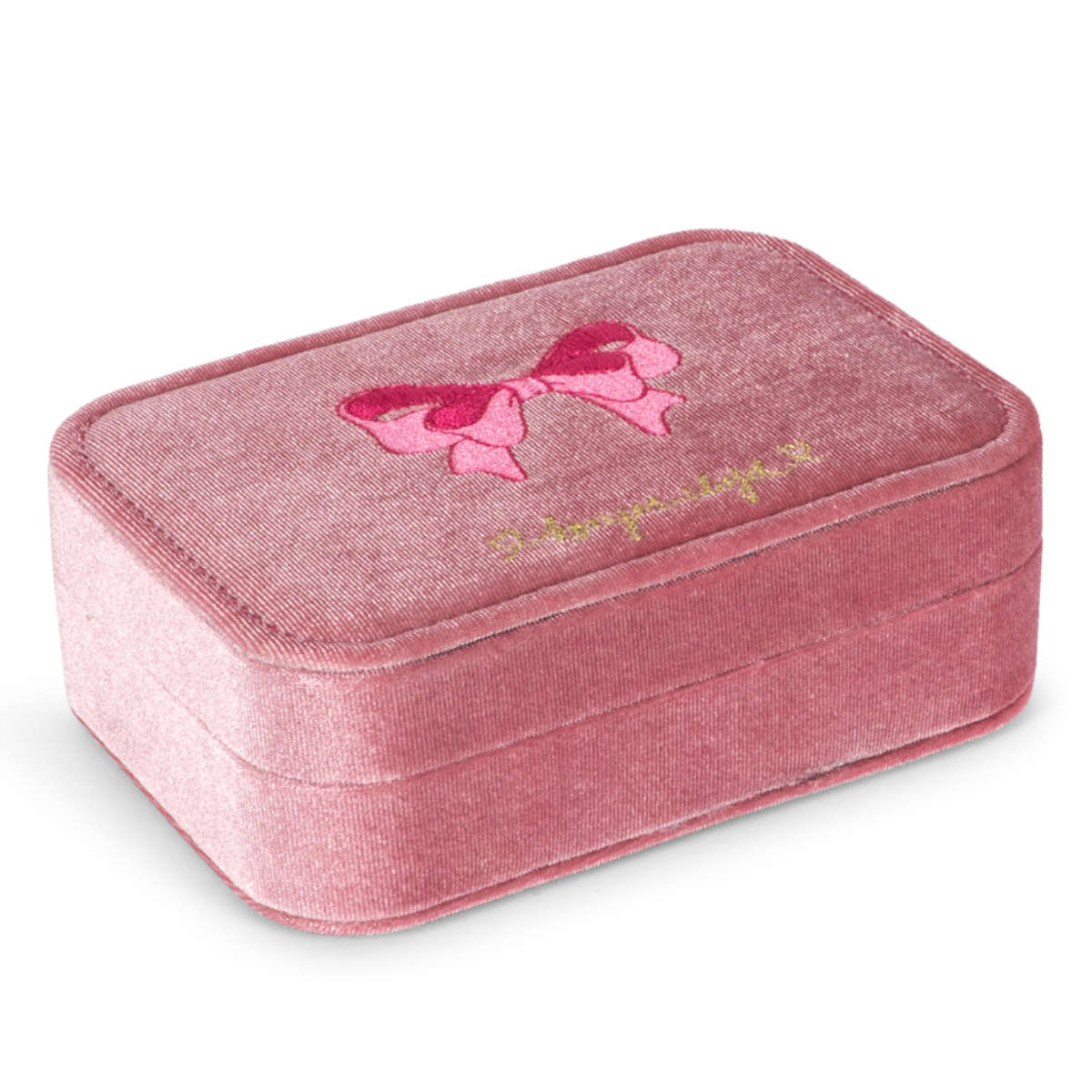 Konges Sløjd All I Wish For Schmuckset Box in Rosa - schräge Ansicht