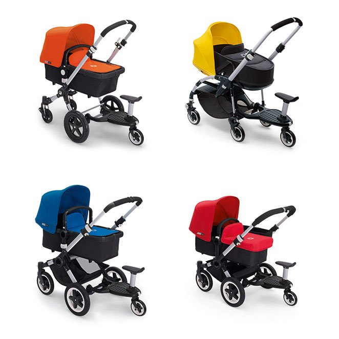 Bugaboo Komfort Mitfahrbrett+ in Schwarz - schräge Ansicht