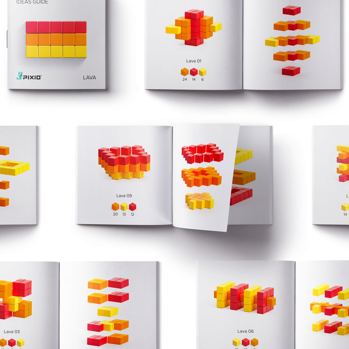 PIXIO Magnetic Building Blocks Abstract Lava 60 pcs