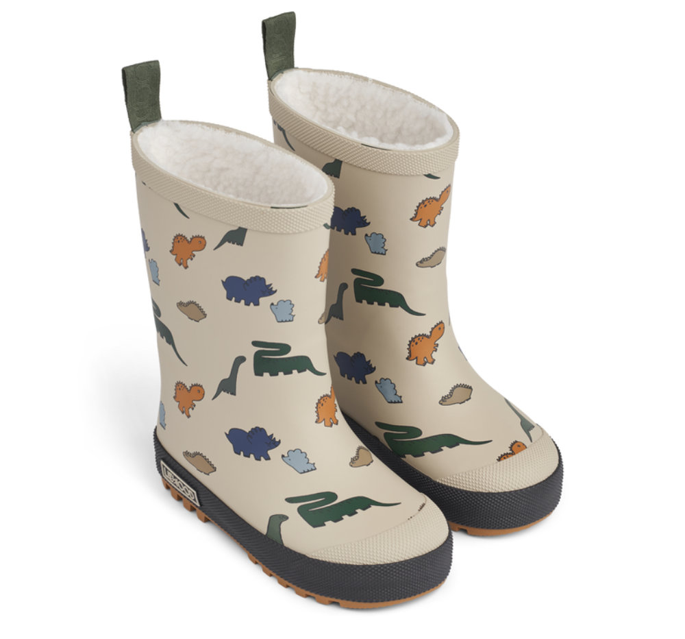Liewood Mason Thermo Kinder Gummistiefel beige LW13043-2168-22M - schräge Ansicht