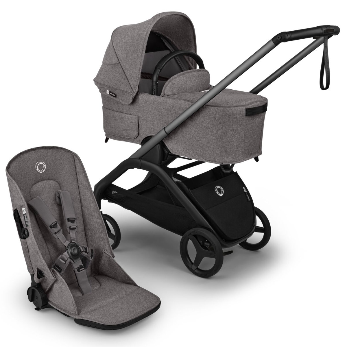 Bugaboo Kinderwagen in Grau - schräge Ansicht