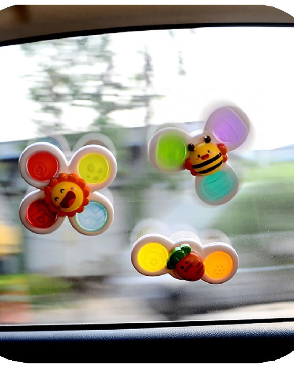 Fresh Kid Sensory Spinners with Suction Cups – Set of 3