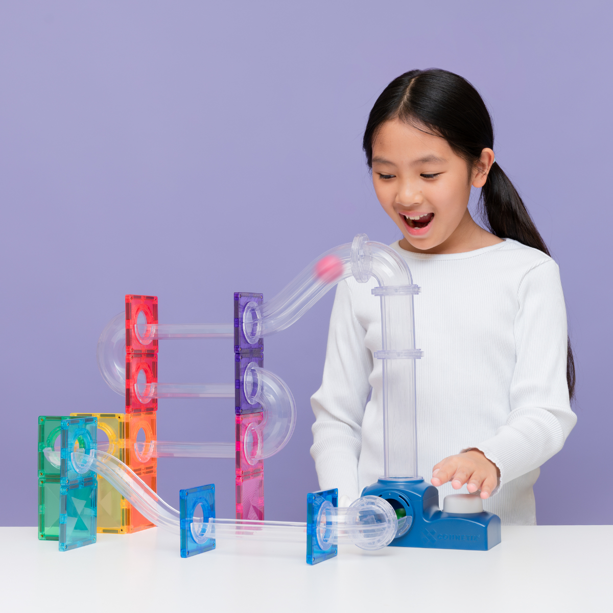 Connetix Magnetbausteine Kugelbahn Launcher Pack – 47 Teile