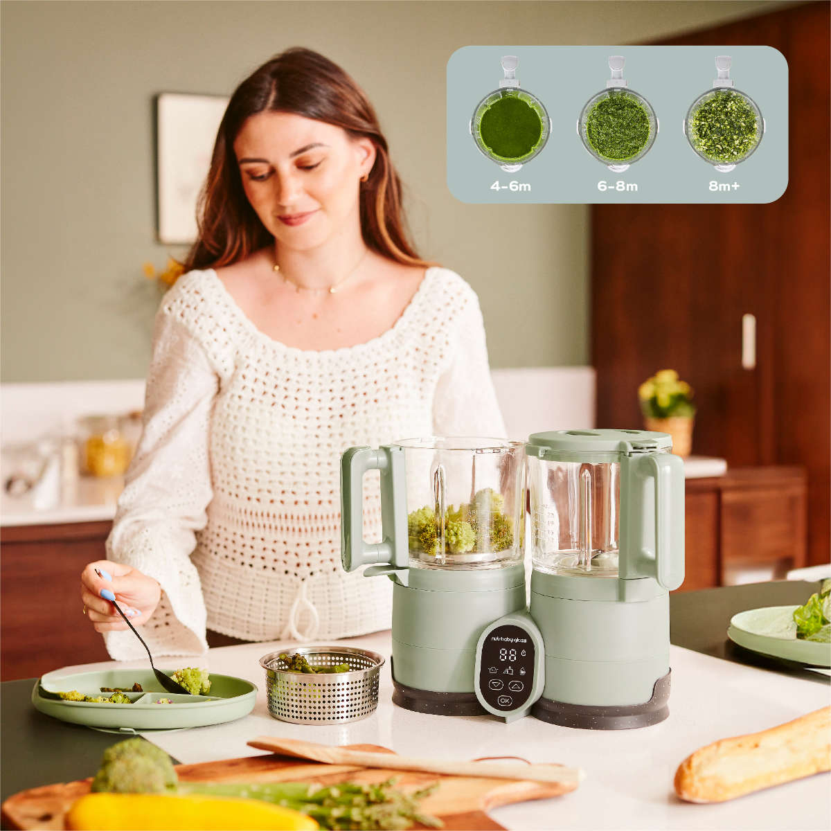 Babymoov Nutribaby Glass 4-in-1 Baby Food Processor