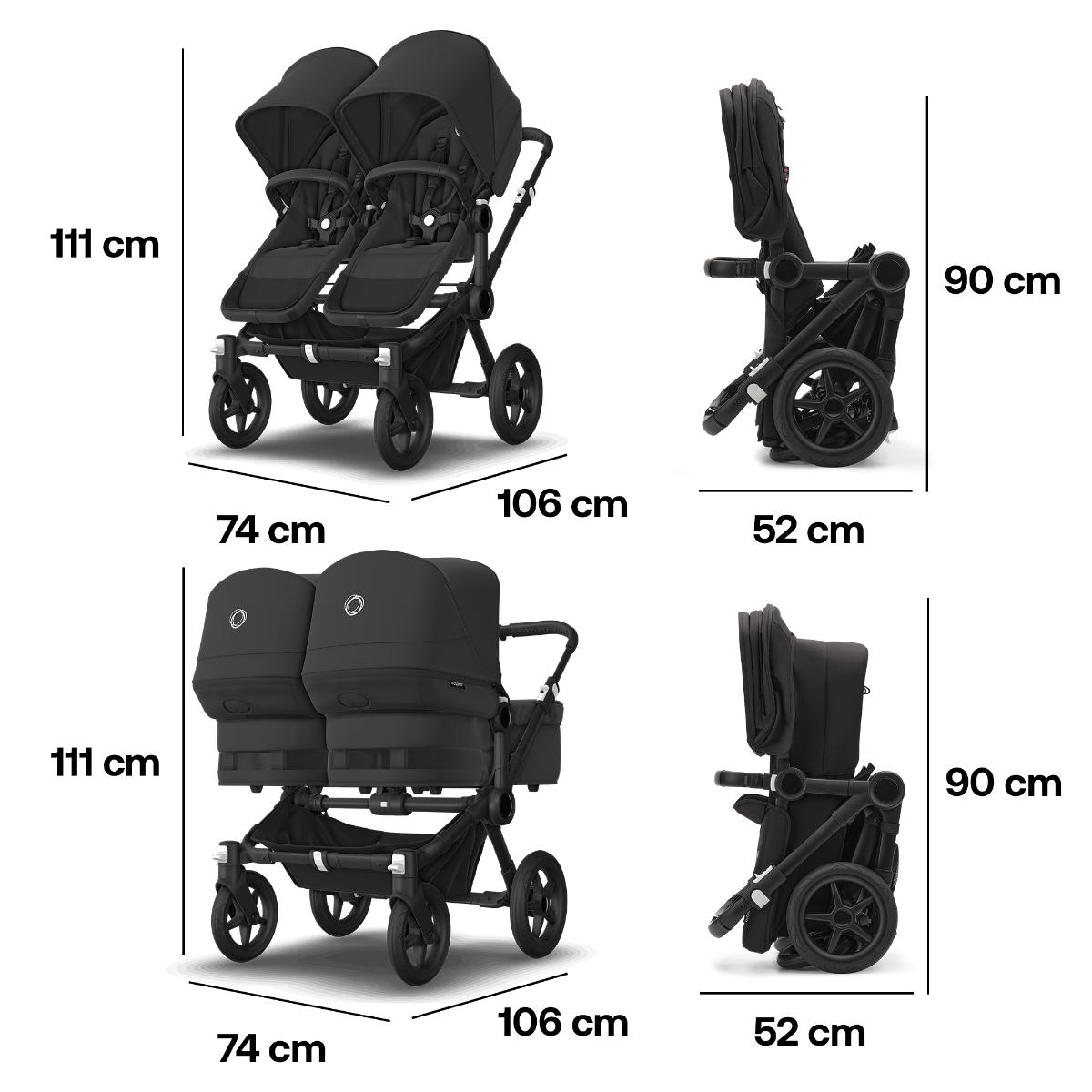 Bugaboo Donkey 5 Twin Kinderwagen Set 3 in 1 inkl. Cybex Cloud T i-Size