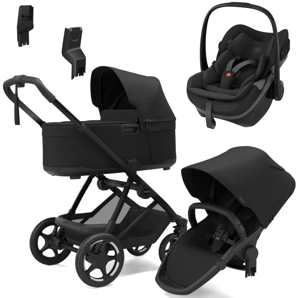 Thule Charm Kinderwagen Set 3 in 1 inkl. Maxi Cosi Pebble Slide Pro i-Size Babyschale