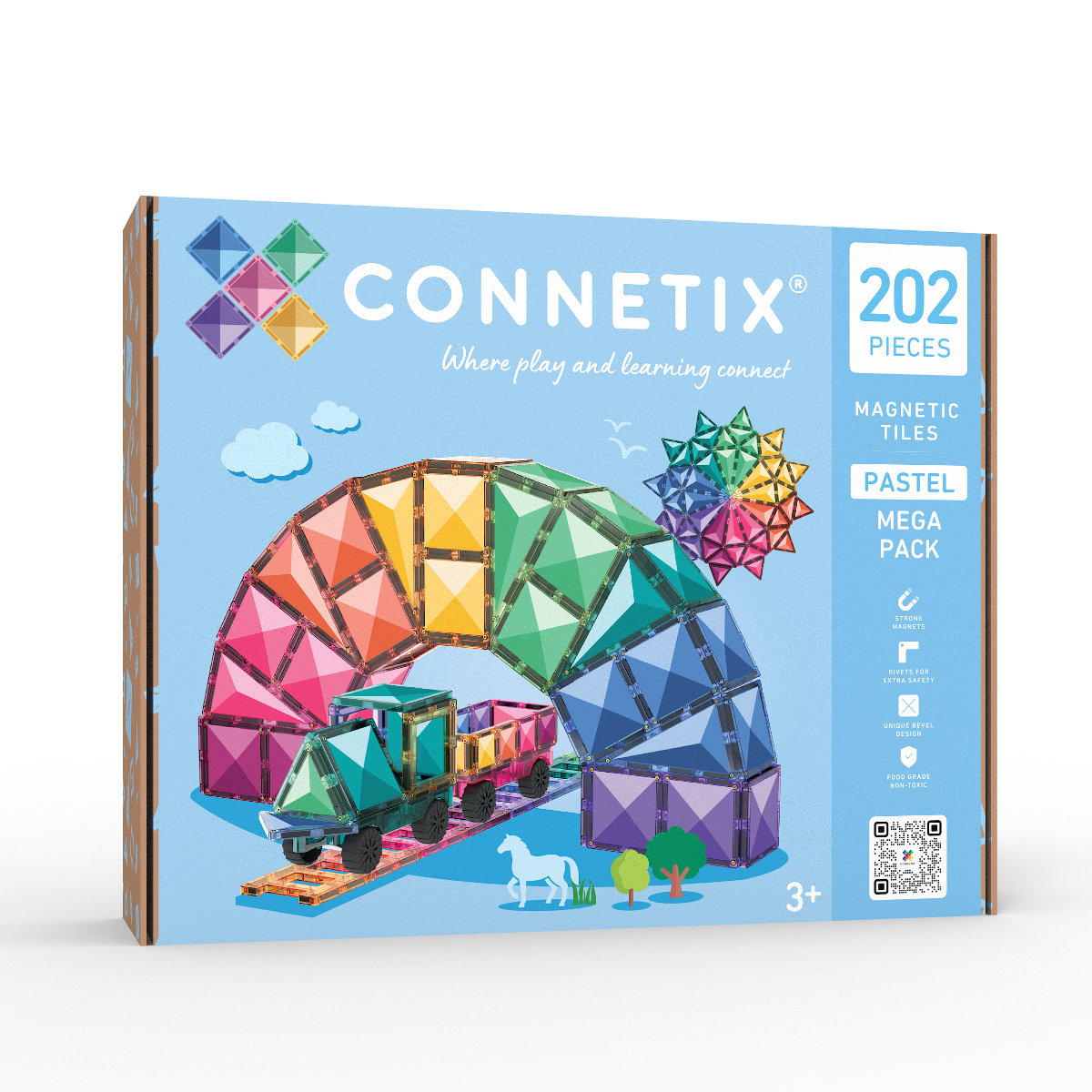 Connetix Magnetbausteine Pastel Mega Pack – 202 Teile