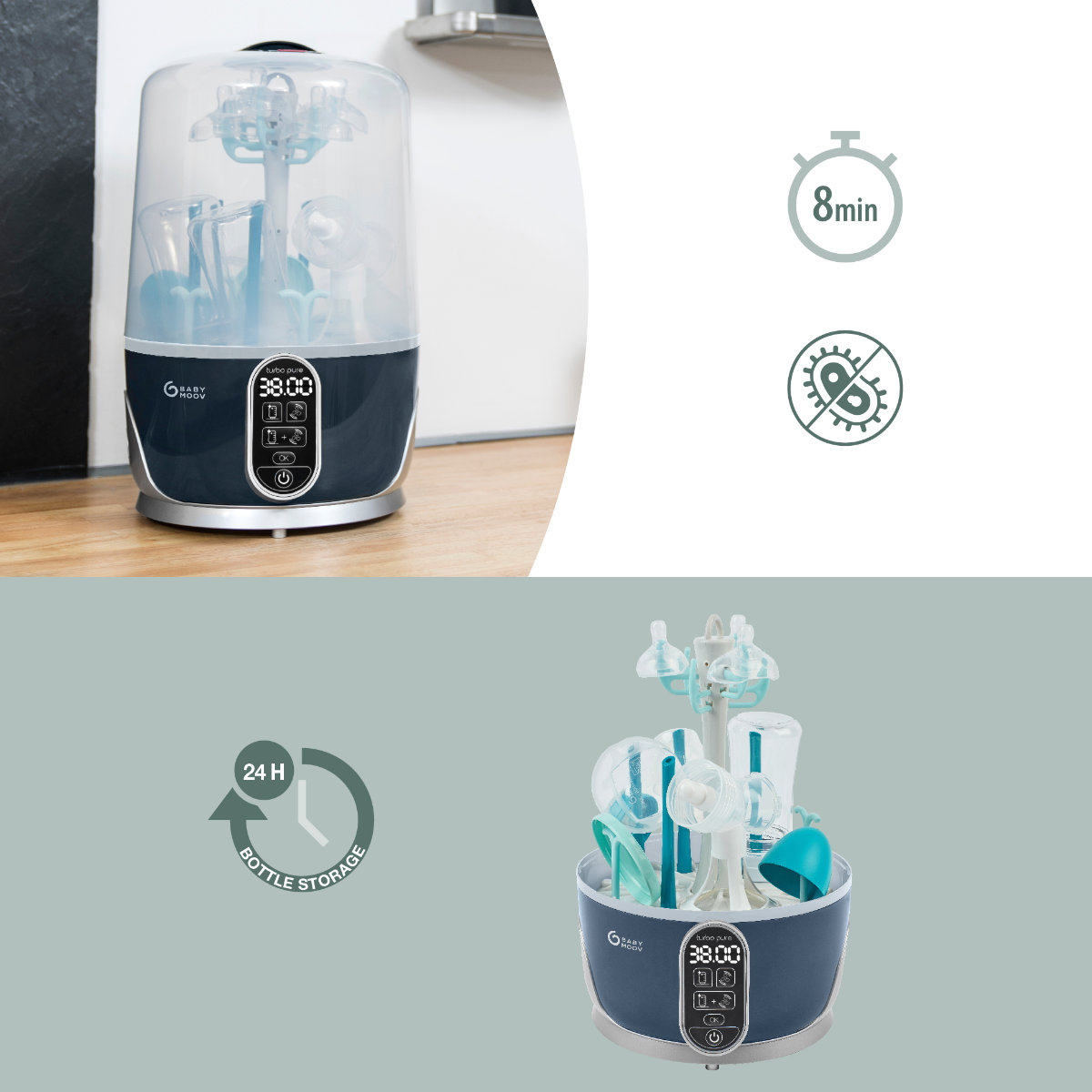 Babymoov Dampfsterilisator & Flaschentrockner Turbo Pure