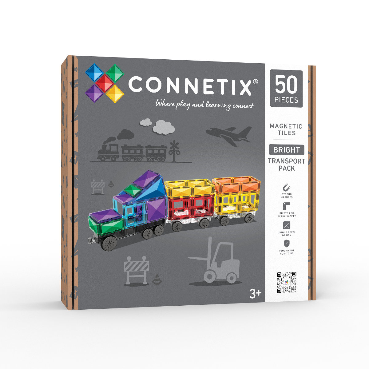 Connetix Magnetbausteine Bright Transport Pack – 50 Teile