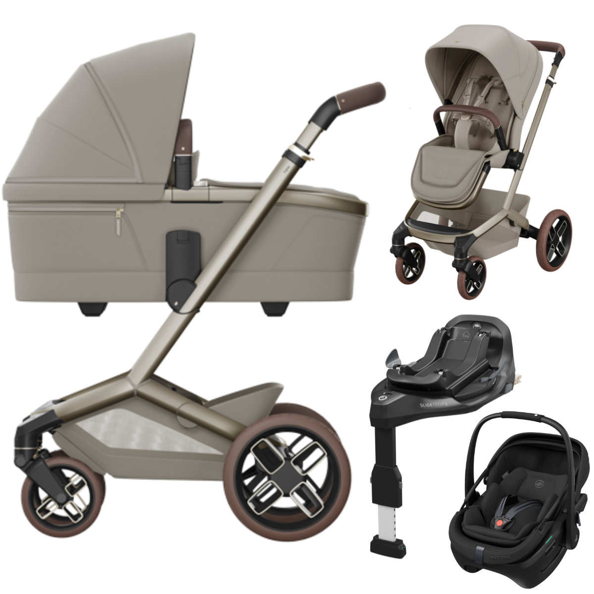 Maxi-Cosi Fame 3-in-1 Set + Coral Slide Pro & Isofix Basisstation