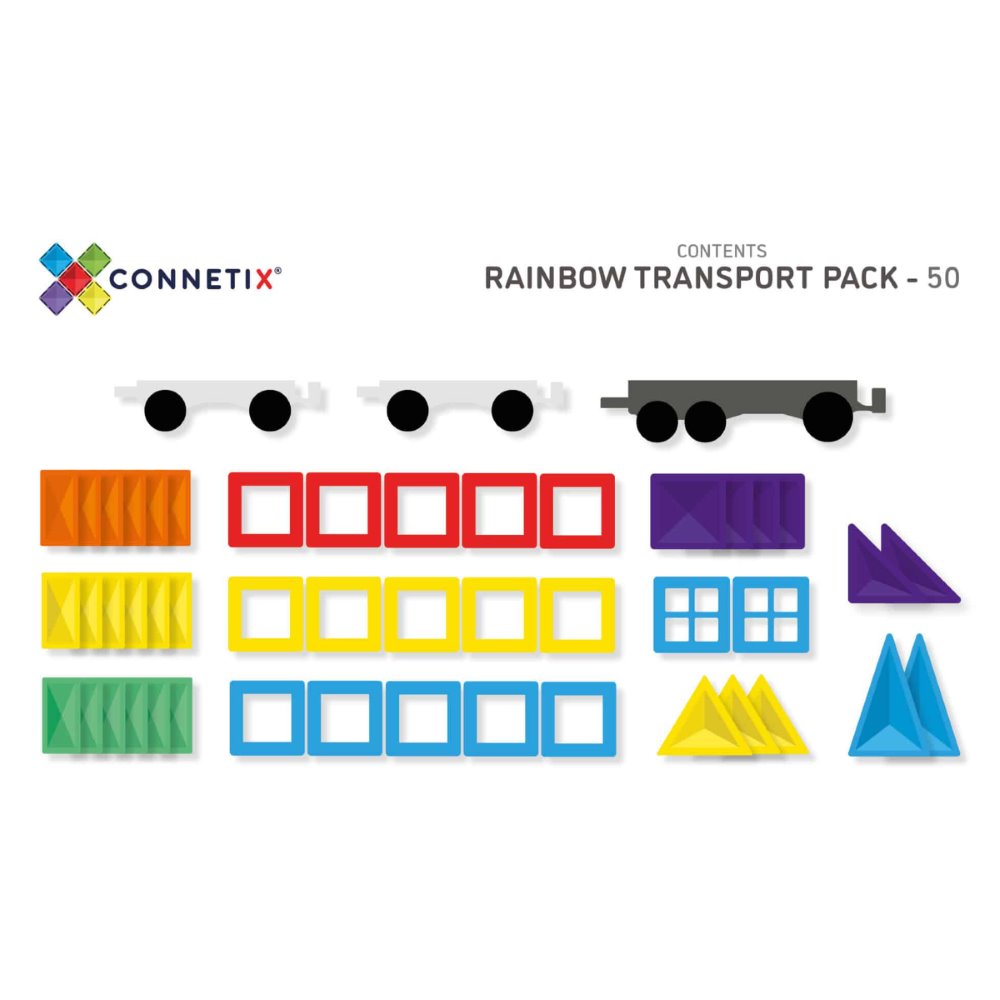 Connetix Magnetbausteine Rainbow - 50 Teile - Transport Pack