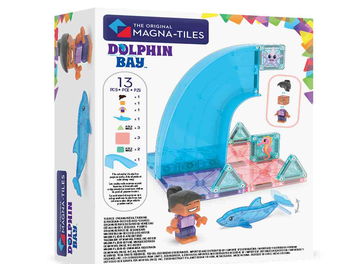 Magna-Tiles Dolphin Bay 13 Teile in Blau - Verpackungsansicht