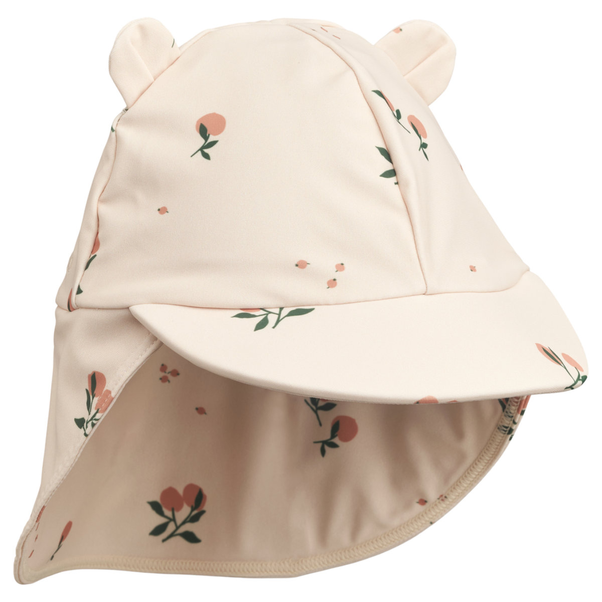 Liewood Senia Sonnenhut in Creme mit Blumenmuster - Seitenansicht