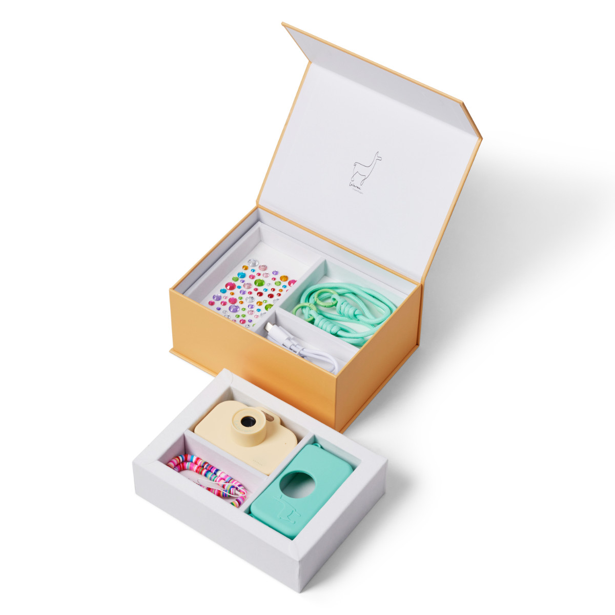 Lalarma Kamera-Set mit Silikonhülle, Schmuckbox, Aufhänger & Stickerbogen