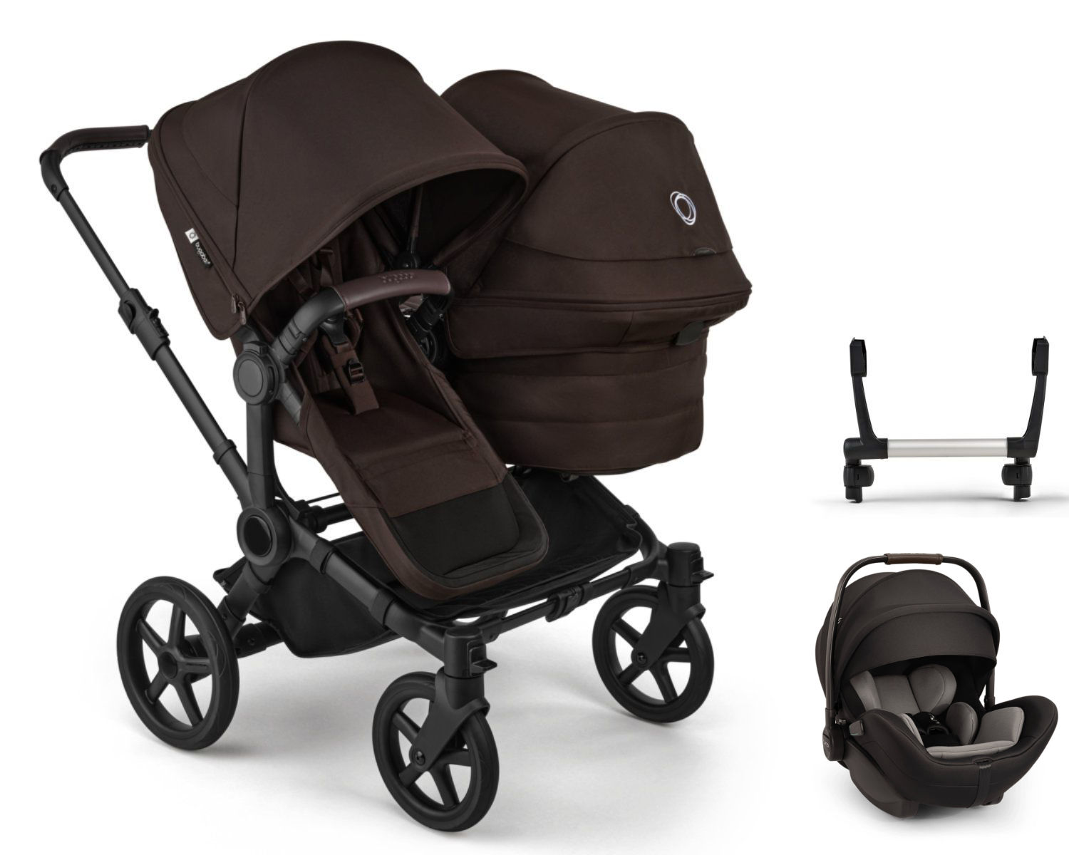 Bugaboo Donkey 6 Kinderwagen in Braun - schräge Ansicht