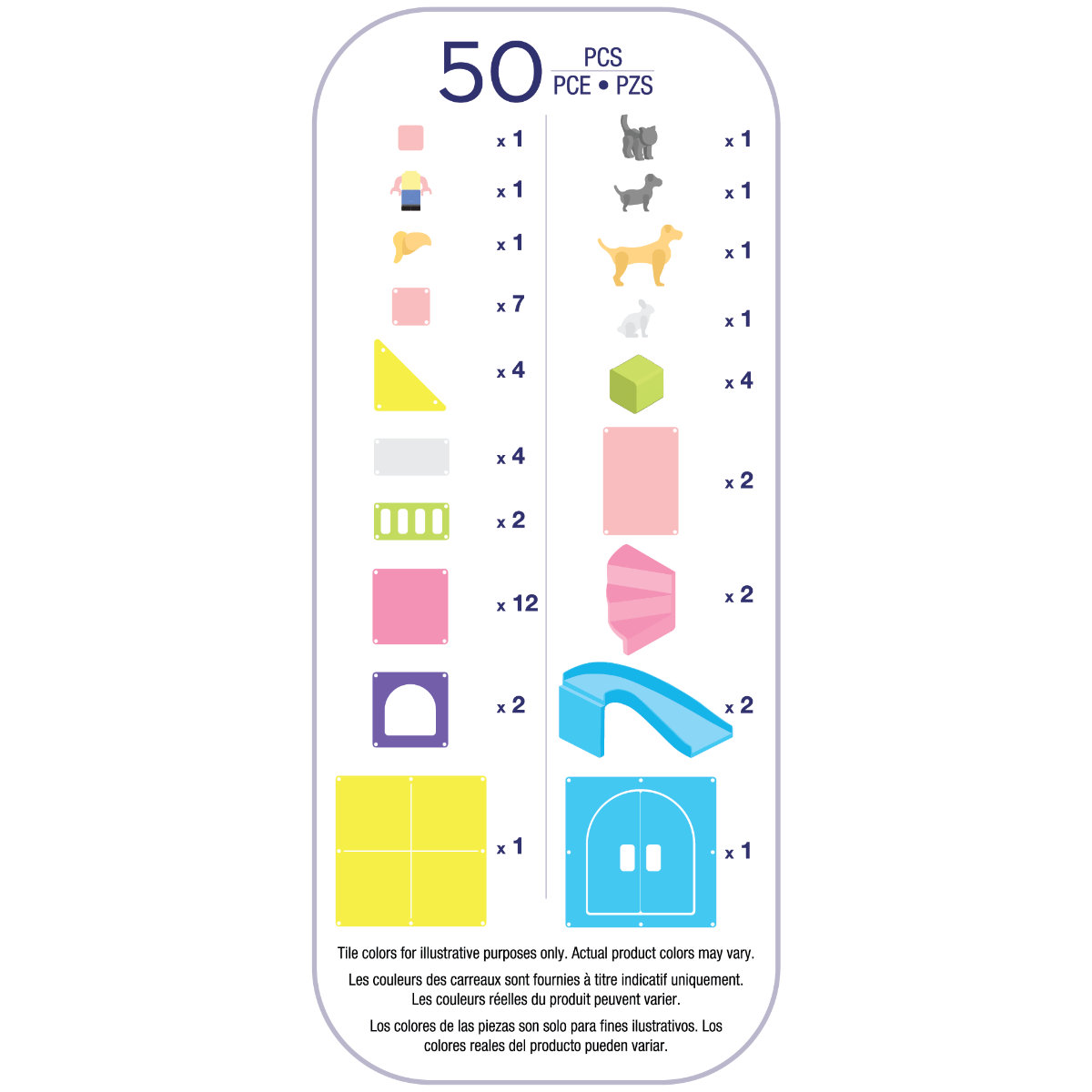 Magna-Tiles Pet Playhouse 50 Teile bunt Übersicht - Artikelnummer 252050PP