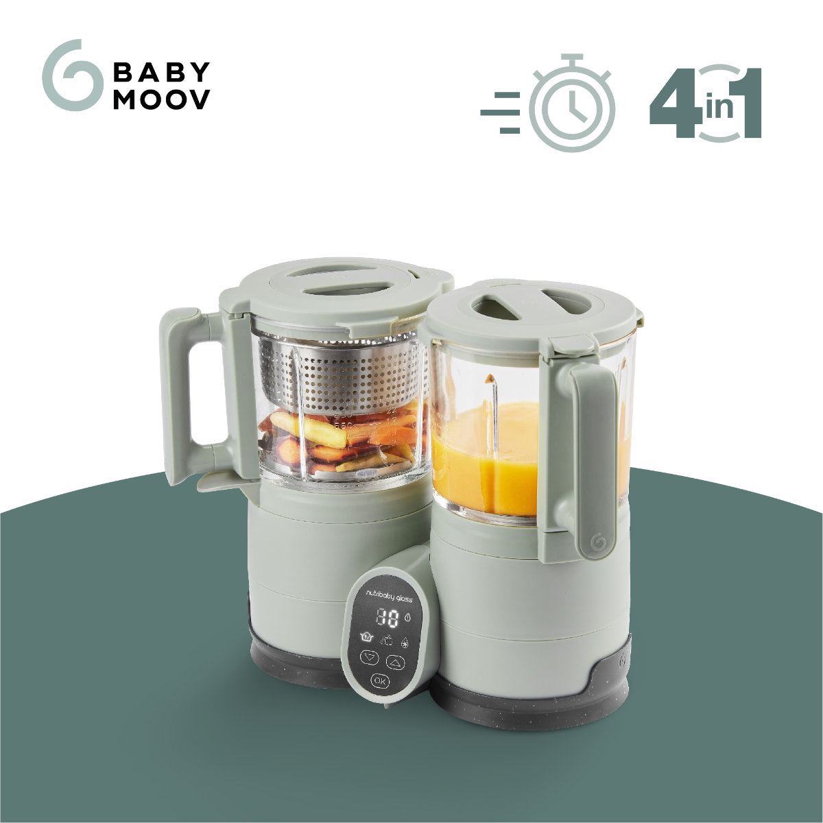 Babymoov Nutribaby Glass 4-in-1 Baby Food Processor