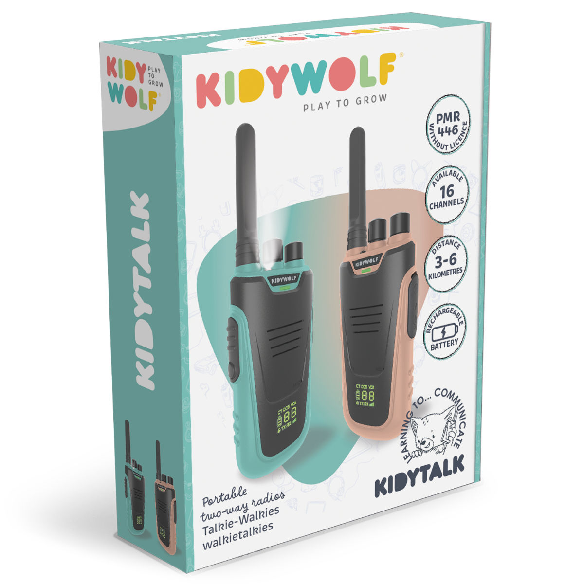 Kidywolf Kidytalk Walkie-Talkies with LED Flashlight