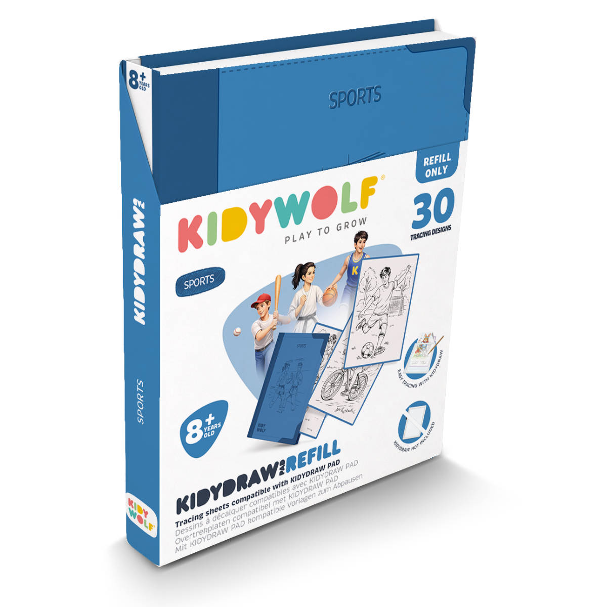 KIDYWOLF KIDYDRAW REFILL Blau - schräge Ansicht