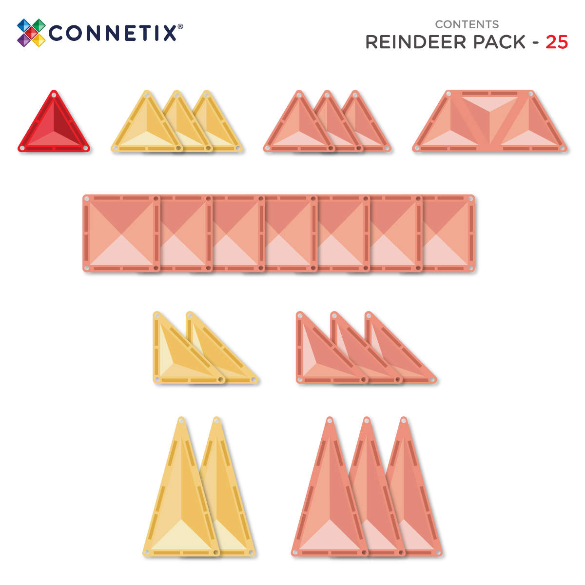 Connetix Magnetic Tiles Christmas Reindeer Set – 25 Pieces