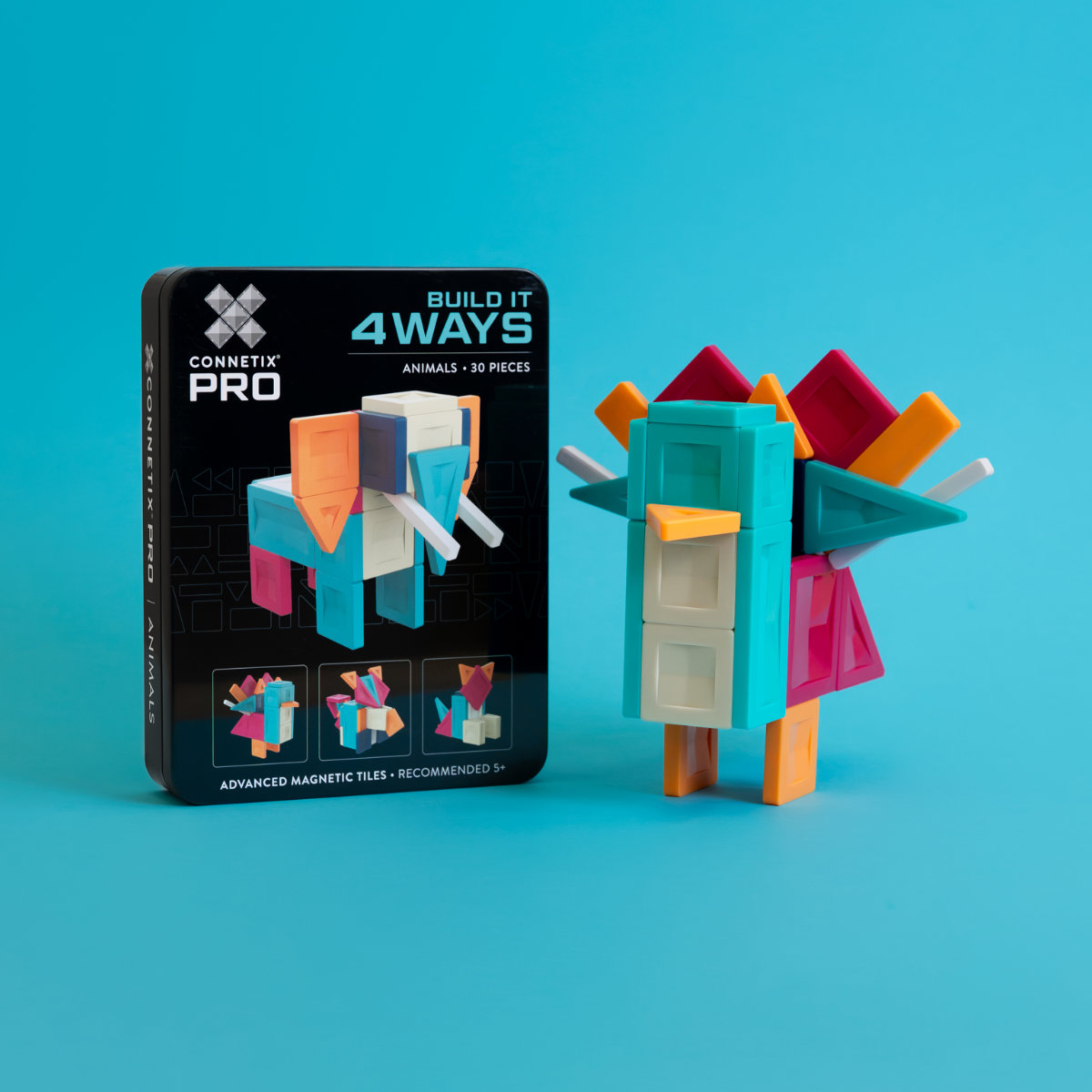 Connetix PRO Magnetbausteine – Animals Pack – 30 Teile in Bunt - Vorderansicht