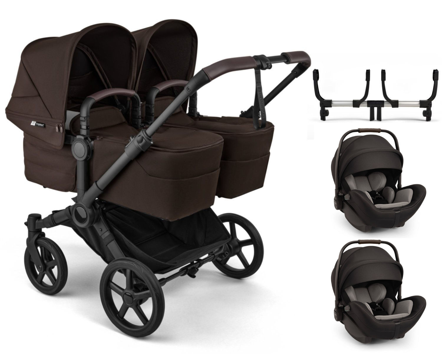 Bugaboo Donkey 6 Kinderwagen in Braun - schräge Ansicht