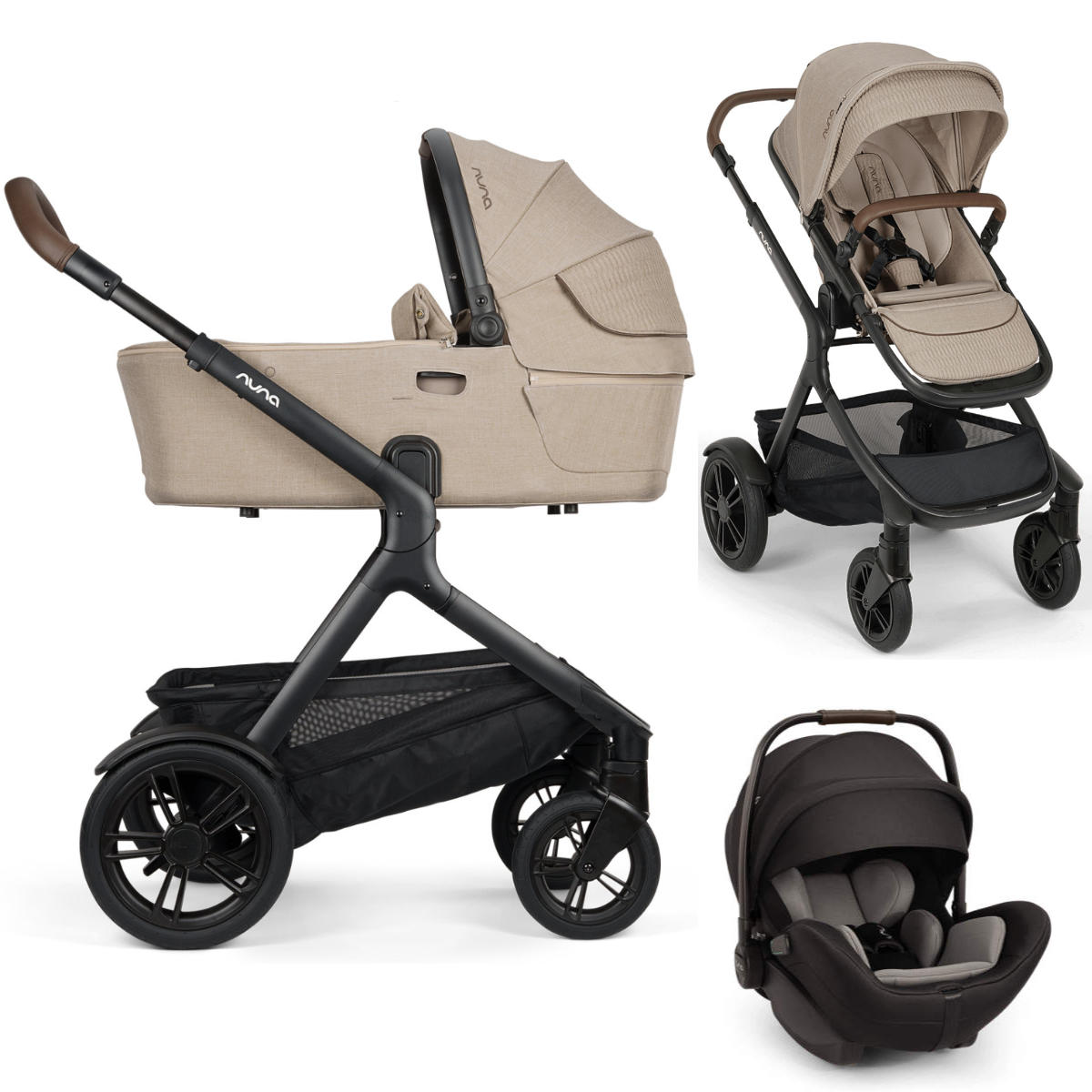 Nuna Kinderwagen in Beige - seitliche Ansicht