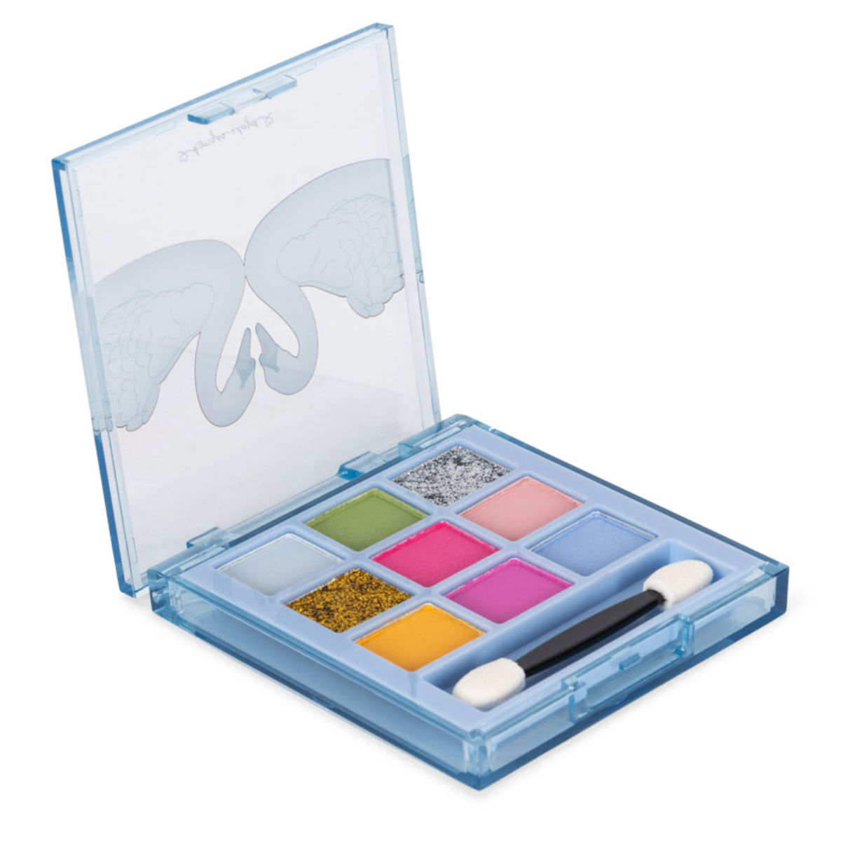 Lidschattenpalette in Blau - schräge Ansicht