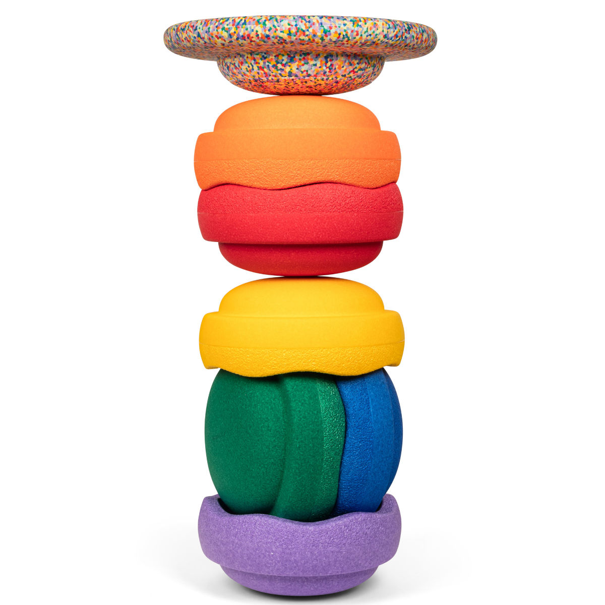 Stapelstein Super Confetti Rainbow Set Classic + Balance Board