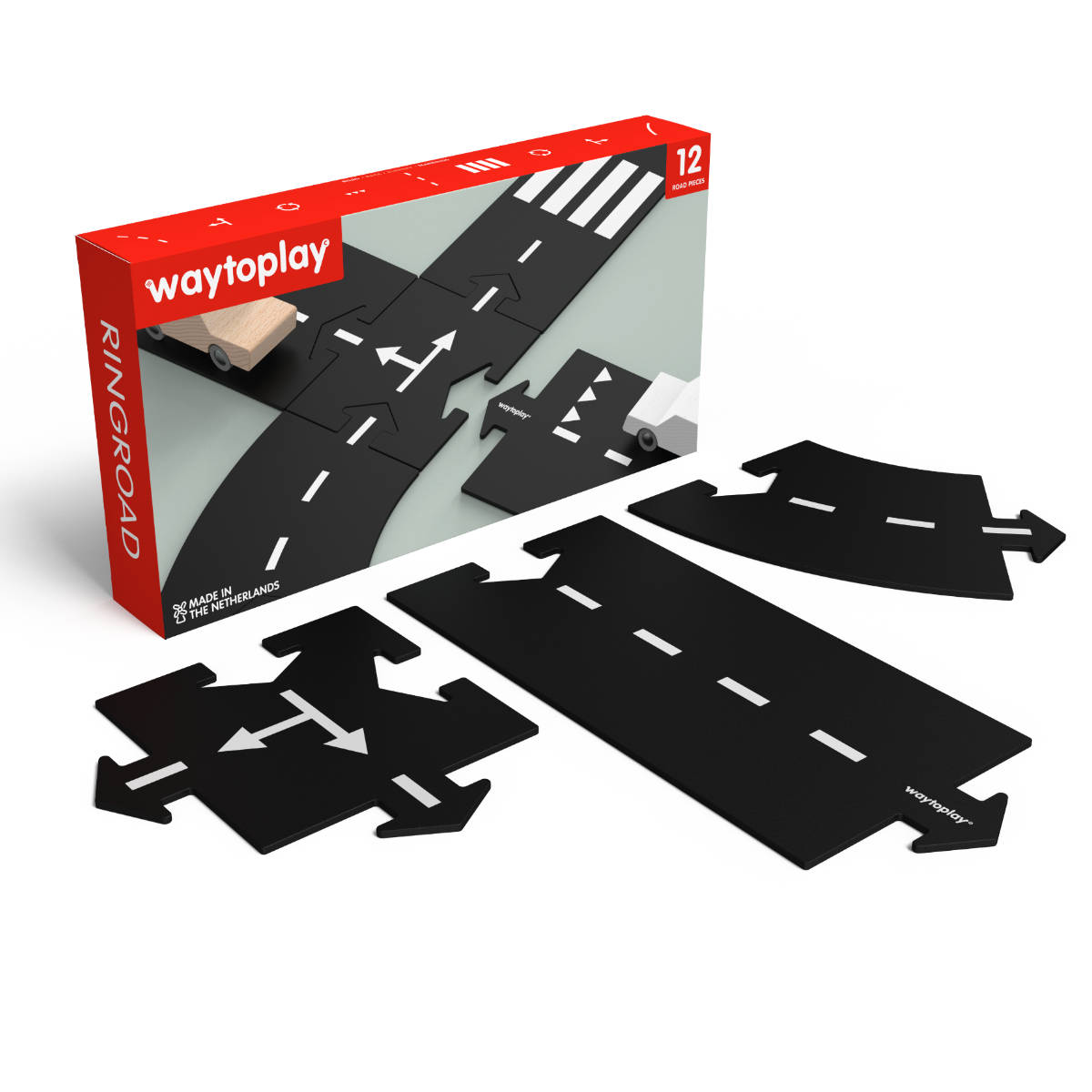 Waytoplay Ringroad Small Road Set – Flexible Spielstraße für Kinder, 12-teilig