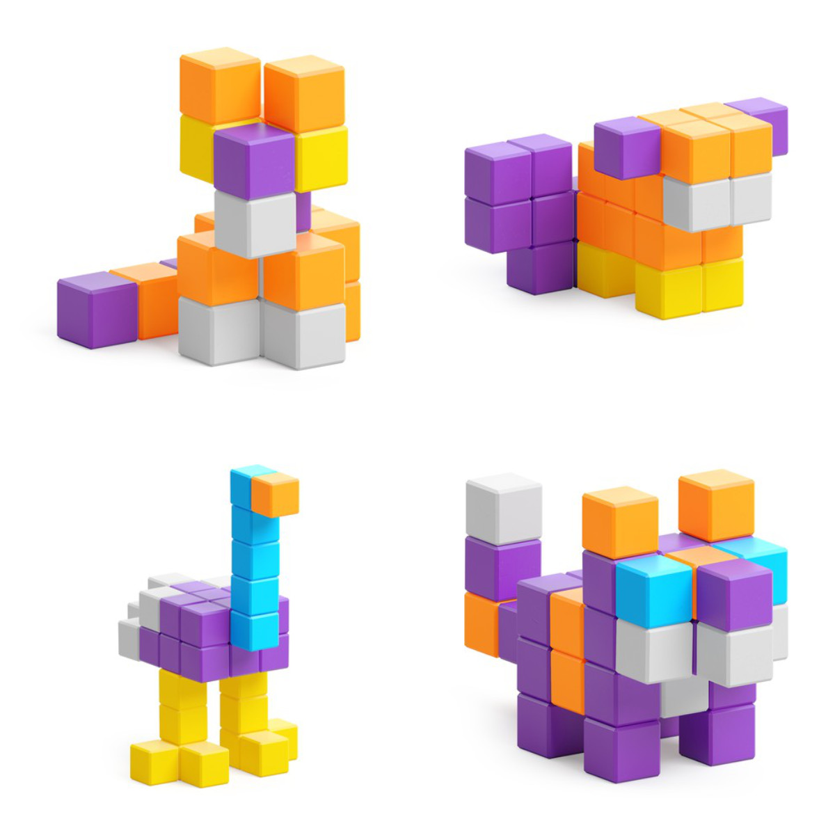PIXIO Magnetic Building Blocks Mini Safari 137 pcs
